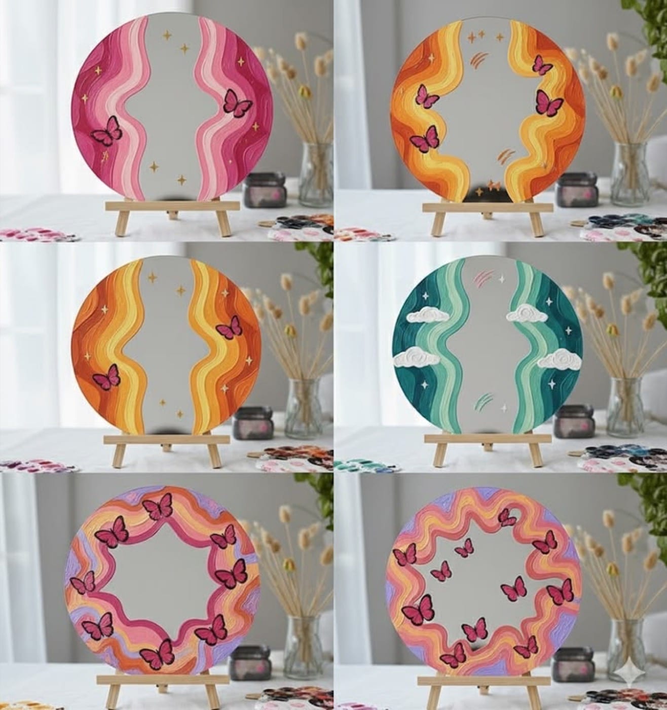 Miroirs personnalisés aux motifs colorés